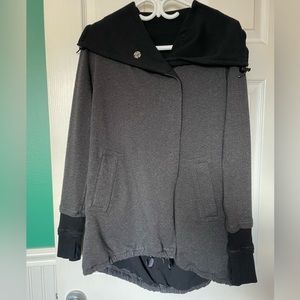 Lululemon Grey and Black Wrap Sweater Cover-up